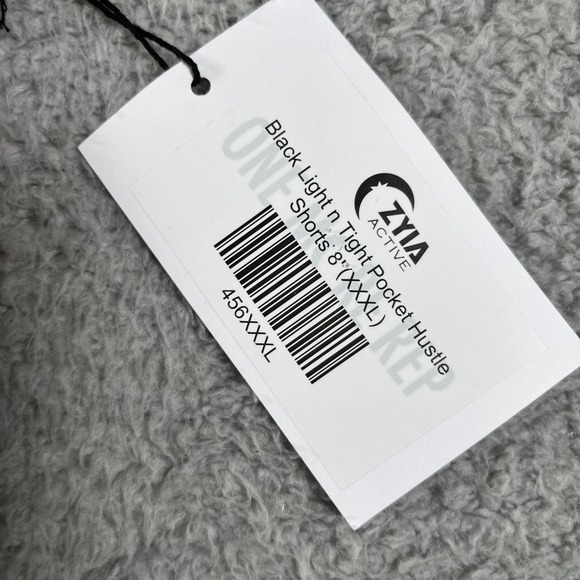 ZYIA ACTIVE NWT Black Light n Tight Pocket Hustle Shorts 8in XXXL Bike Shorts - Picture 4 of 11